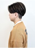 ◯センターパート ハイライト ハンサムショート