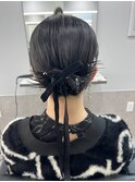 タイトヘアセット/アップヘア/ローポニー/結婚式ヘアセット