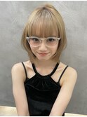 ブリーチなしカラー伸ばしかけヘア簡単スタイリング小顔ヘア