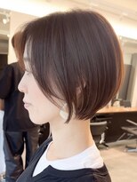 表参道切りっぱなしボブミディアムボブグレージュカラー40代50代