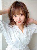 ボブシースルーぱっつん前髪おくれ毛ロブミディアムロング