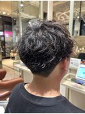 無造作マッシュメンズショート☆マットカラーデジタルパーマ
