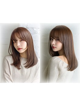 【潤艶♪本格ケア】カラー＋カット＋選べるトリートメント￥6800！カラーと同時施術で髪の芯からツヤ髪に♪