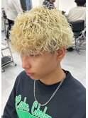 波巻きスパイラルパーマメンズマッシュツイストスパイラルパーマ