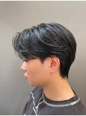 メンズパーマ毛流れセンターパートニュアンスパーマ
