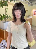 20代30代40代　ミディアムヘア/暗めカラー/フェイスフレーミング