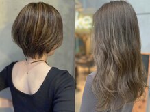 ワントーン明るく、透けるような発色で上品な印象に。脱・白髪染めで叶える洗練スタイル。