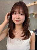 韓国レイヤーカット/ヨシンモリフェイスレイヤー/艶髪カラー