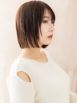 カバーヘア ブリス 川口(COVER HAIR bliss)&nbsp;顔周りレイヤーカット切りっぱなしぱっつんボブY川口20代30代