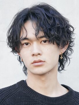 フィフス 大分(fifth) 大分シャドウパーマメンズカットラウンドマッシュセンターパート