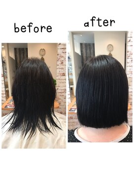 レストタイムマムヘアー(Rest Time Mom hair) 大人前下がりボブ　髪質改善トリートメント