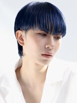 モカヘアー(mocha hair)&nbsp;刈り上げマッシュショート×ネイビーブルー