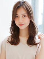 リヤン 表参道(lyann)&nbsp;ショコラベージュ ボブルフ  ベビーバング カール くびれヘア