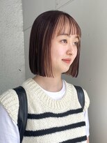 ソーコ 渋谷(SOCO)&nbsp;フェイスフレーミングインナーピンクベージュ切りっぱなしボブ