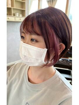 ヘアーガーデンミルクティー 新潟大学前店(Hair garden Milk tea) 丸みショート×インナー