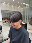 <オバマ>毛流れセンターパートの爽やかメンズショート