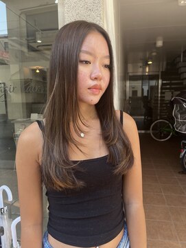 アジールヘア 北千住駅西口店(agir hair) ザクザクレイヤーブリーチなしダブルカラーオリーブ北千住