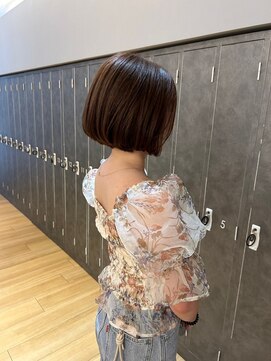 ジアン バイ ミルボン NU茶屋町+(GIEN by milbon) 切りっぱなしボブ/チョコレートブラウン