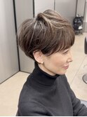 40代50代60代白髪マッシュショートボブ大人美人くびれ髪質改善