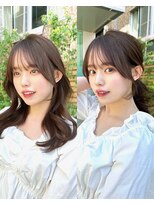 ミラリー トウキョウ(Mirareee Tokyo) 20代30代40代◎前髪パーマ韓国風巻きくすみベージュお団子ヘア