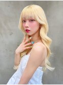 LANY横浜 ブリーチカラー×重め前髪