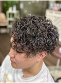 波巻きツイストスパイラル/刈り上げセンターパート/メンズ