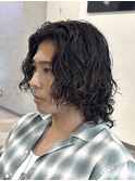 MEN’S HAIR/サーフカール/刈り上げセンターパート