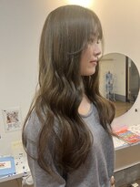 ラック 津田沼(LUCK)&nbsp;オリーブグレー/グレージュ/小顔に見せるヘア/顔周りレイヤー