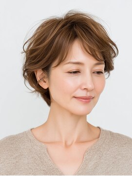 50代／白髪を活かす上品ショートボブ