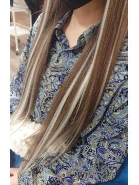 エクステンションシュシュ(Extension chou chou) White×Highlight