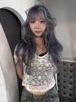 オルン(ORGN.) ハッシュカット シースルーバング ハイトーン デザインカラー