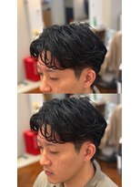 ゼロスバーバー(0's BARBER SHOP)&nbsp;束感軽めフェザーパーマ人気流行無造作立体感メンズ