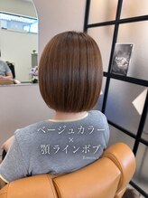 リモマ(Rimoma)&nbsp;ベージュカラー×顎ラインボブ
