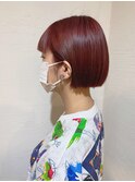 ローグ金町美容室《沙月》　赤系ミニボブ