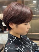 髪質改善ショート×ピンクベージュ 20代30代40代/下河原 聡