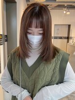 アルバム 池袋(ALBUM) フェイスレイヤー_チェリーブラウンフェミニンロング_ba420592