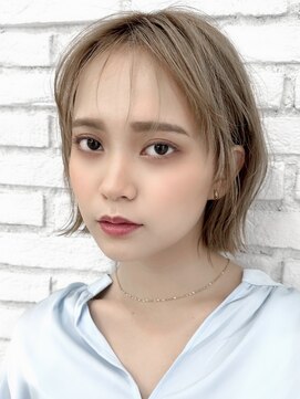 パティオン(PATIONN) 春髪イメチェン無造作くびれボブワンブリーチベージュカラー