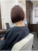 襟足すっきり"丸みミニボブ"× pink color【別府】