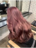 LANY 横浜　艶カシスピンク×ニュアンス巻きヘア