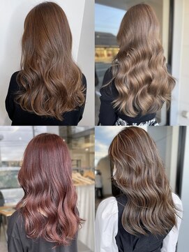 美容室フルール 20代30代40代大人可愛いアッシュグレージュダブルカラー美肌