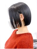 say.ミニボブボブ切りっぱなしボブ大人ボブ原宿表参道韓国黒髪