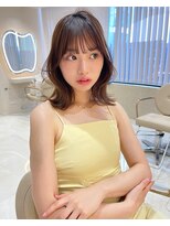 サイン 渋谷(SIGN) 韓国ヘアハッシュカットレイヤーカットグレージュブリーチ無し