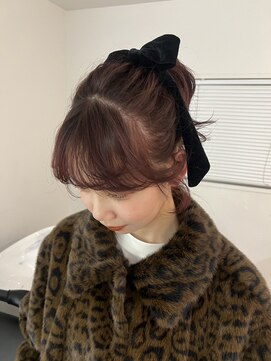 ヘアメイク シュシュ(Hair make chou chou) ピンクブラウン ブリーチなしダブルカラー 髪質改善