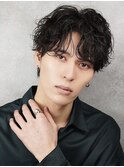 フェザーパーマ ダウンパーマセンターパートメンズパーマ韓国