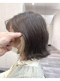 イヤリングカラー/ベージュ/外はね/ちら見せカラー/お洒落