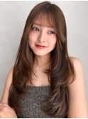 似合わせカット大人可愛いこなれヘアツートンカラー美髪前髪