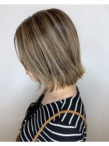 アンソメット 上津店(UN SOMMET)&nbsp;切りっぱなしボブ×ハイライトコントラスト