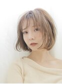 ニュアンスカラー/ミルクティーピンク/小顔補正立体カット
