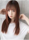 【暖色系color**】韓国系プツっとストレート
