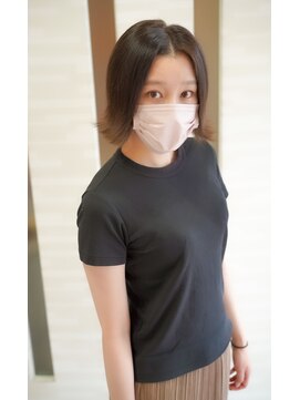 ムゥフ ヘアーアンドアイラッシュ(mouf hair&eyelash) 切りっぱなし×外ハネボブ